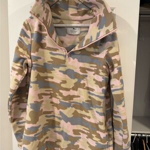 Camo Print Quarter-Zip Pullover
